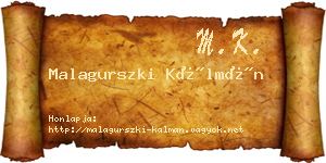 Malagurszki Kálmán névjegykártya